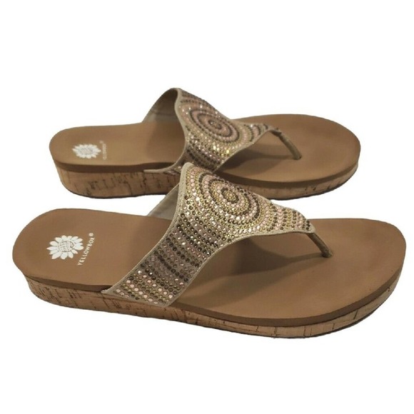 Yellow Box Womens Cadenza Beige Thong Sandals Shoes 8.5 Medium (B,M) 5522 - Picture 5 of 12